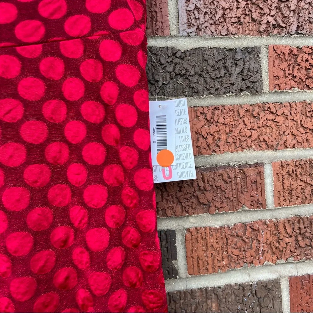 LuLaRoe Red Dotted High Rise Pencil Skirt
